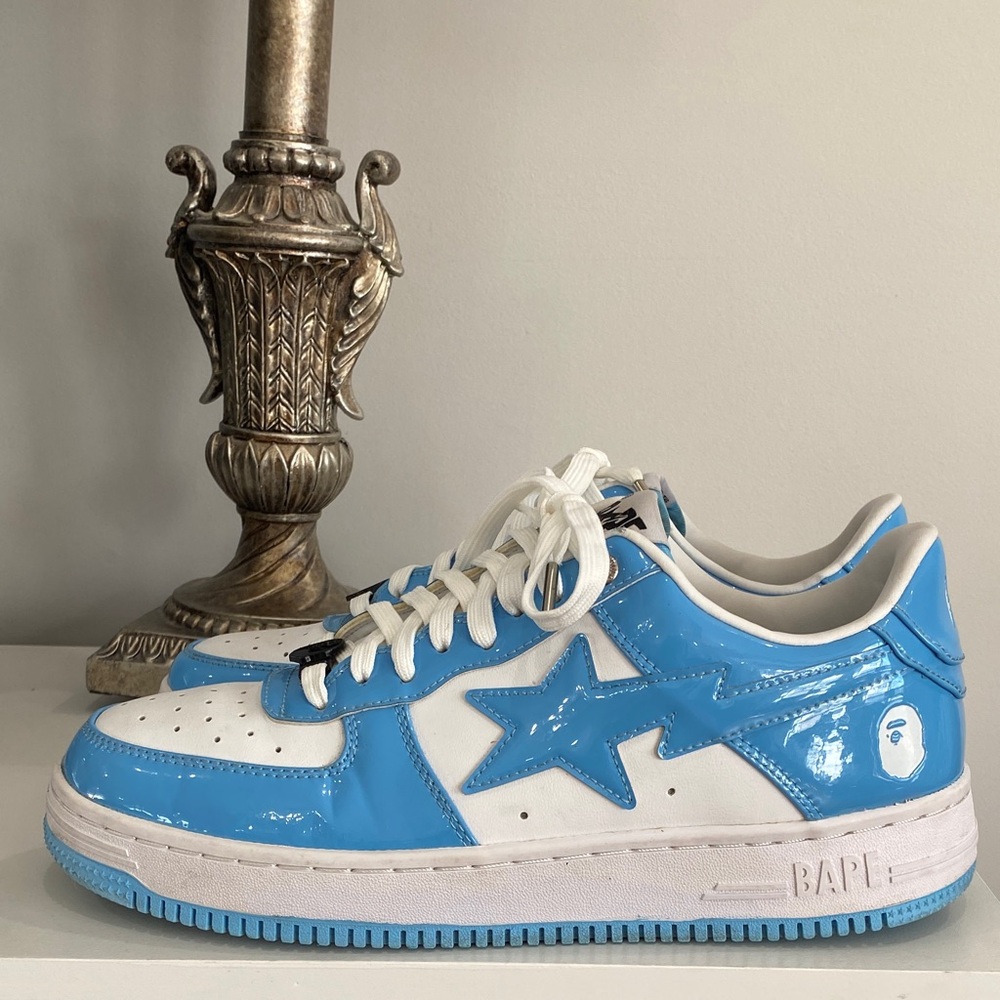 A Bathing Ape BAPE Bapesta Blue Bath Mat Size 9.5 DISCONTINUED COLOR!! 🔵 - Picture 5 of 12